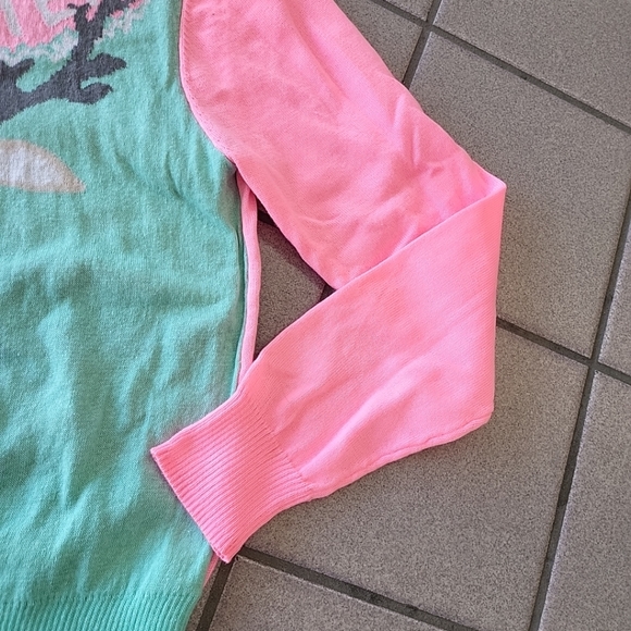 Juniors Large Retro Well Worn Holiday Ugly Hooded Sweater SKIYA LATER Reindeer - Picture 8 of 10